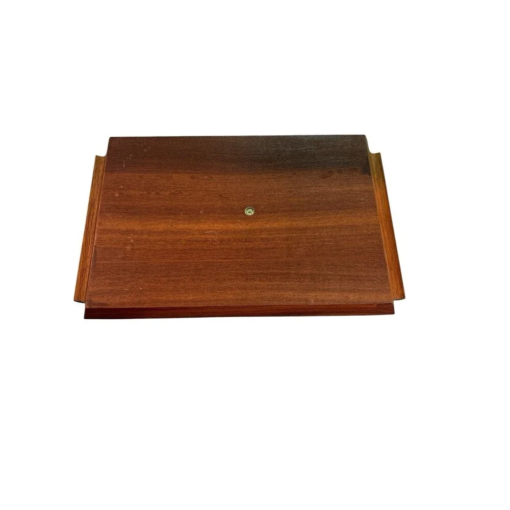 Vintage Philippines MCM Teak? Wood Tray Fat Chunky Cat Inlay